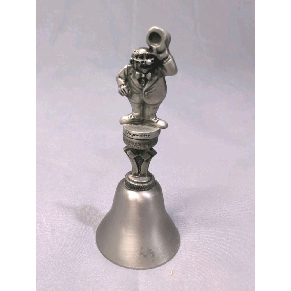 Vintage Fitzgeralds Casino Bell Lucky Gambler Pewter Desk Bell Las Vegas Reno